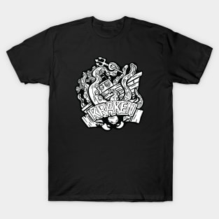 Sea Monster Kraken destroying a boat T-Shirt